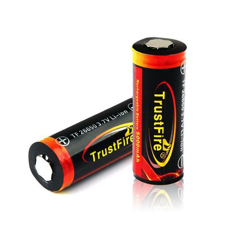TrustFire TF 26650 wiederaufladbare 3.7V 5000mAh Li-Ion Batterie hohe Kapazität PCB Schutz für Outdoor