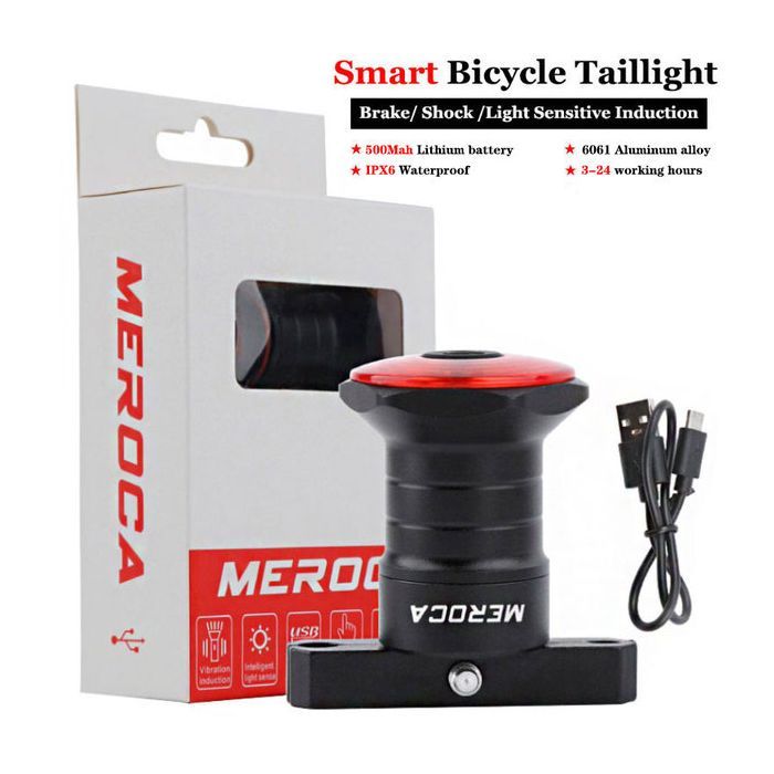 Intelligentes Fahrradrücklicht mit automatischer Start-Stopp-Bremslicht, USB-Aufladung, IPX6 wasserdicht, Fahrrad-Sicherheitslicht