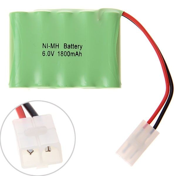 NI-MH AA 6V 1800mAh Batterie Akku-Pack mit großem weißem Stecker I Modellbau Spielzeug RC Akku I Hohe Kapazität, kein Memory-Effekt
