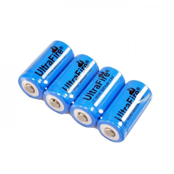 UltraFire LC 16340 880mAh 3.7V Wiederaufladbarer Akku, kompakt, umweltfreundlich, für Taschenlampen und Kameras