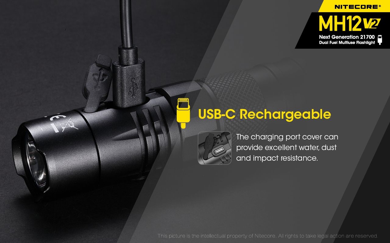 Nitecore MH12 V2 XP-L2 V6 LED-Taschenlampe 1200 Lumen tragbare helle Außenbeleuchtung zuverlässige Beleuchtung