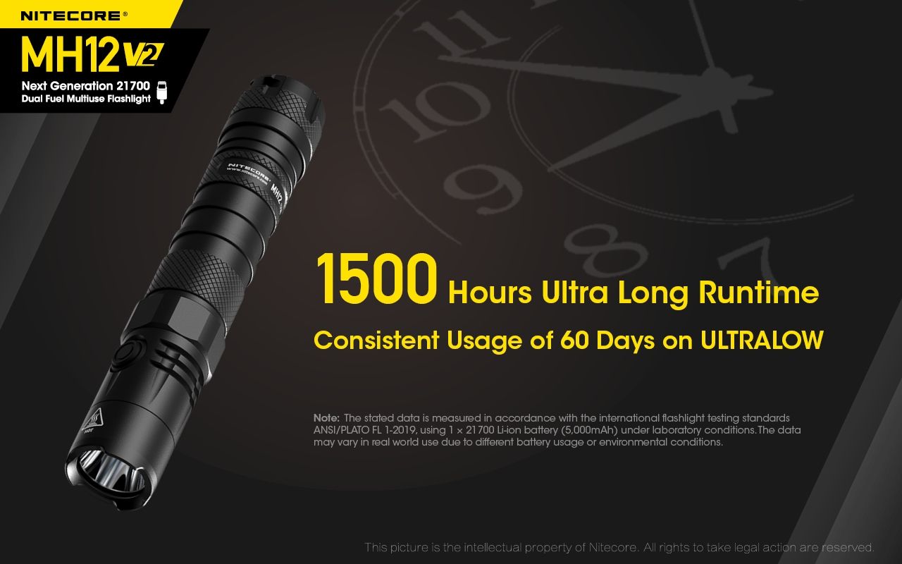 Nitecore MH12 V2 XP-L2 V6 LED-Taschenlampe 1200 Lumen tragbare helle Außenbeleuchtung zuverlässige Beleuchtung