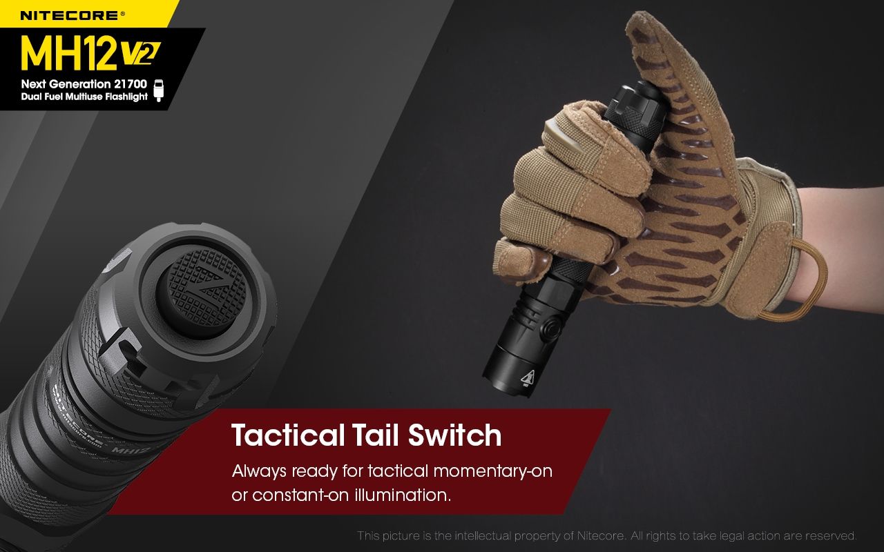 Nitecore MH12 V2 XP-L2 V6 LED-Taschenlampe 1200 Lumen tragbare helle Außenbeleuchtung zuverlässige Beleuchtung