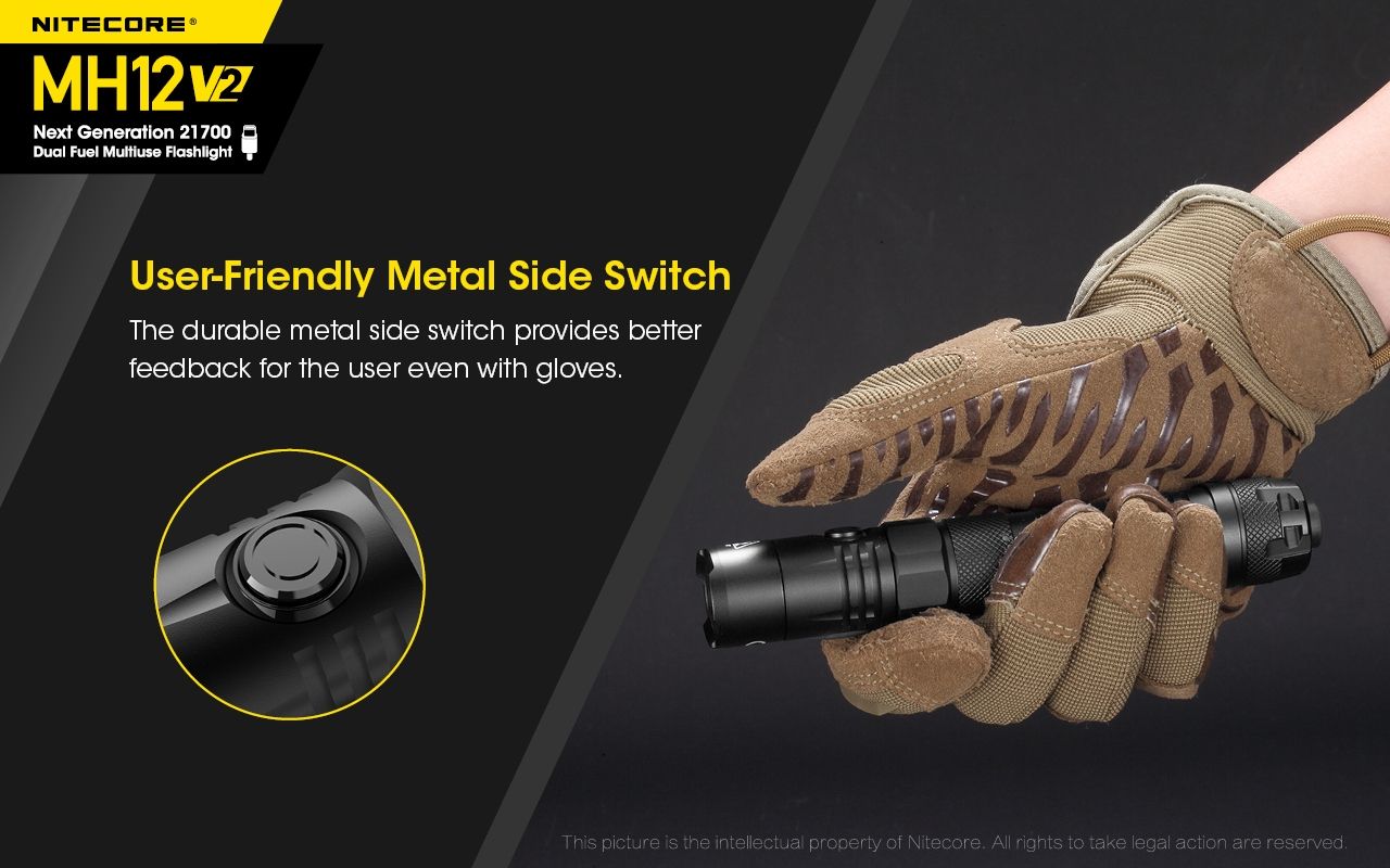 Nitecore MH12 V2 XP-L2 V6 LED-Taschenlampe 1200 Lumen tragbare helle Außenbeleuchtung zuverlässige Beleuchtung