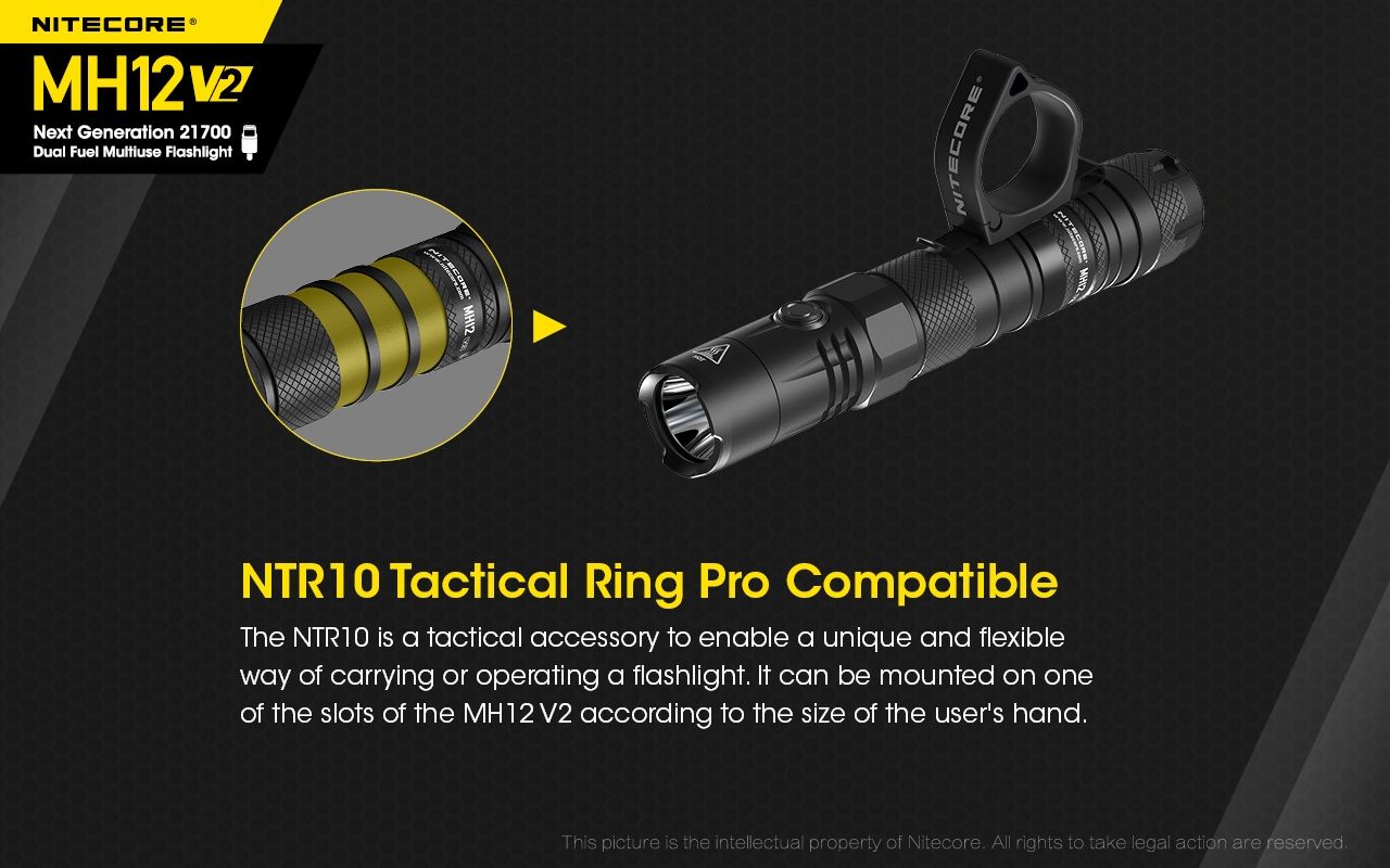 Nitecore MH12 V2 XP-L2 V6 LED-Taschenlampe 1200 Lumen tragbare helle Außenbeleuchtung zuverlässige Beleuchtung