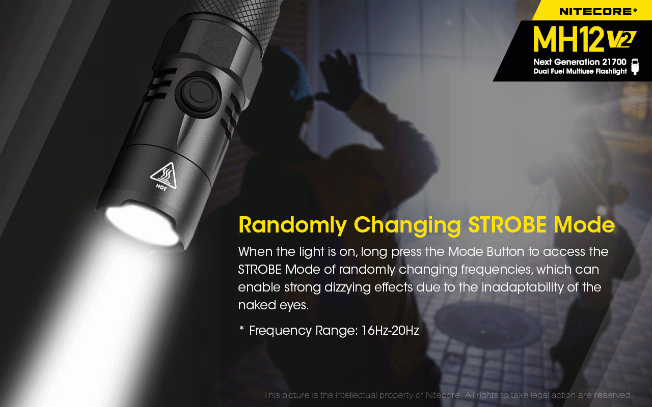 Nitecore MH12 V2 XP-L2 V6 LED-Taschenlampe 1200 Lumen tragbare helle Außenbeleuchtung zuverlässige Beleuchtung
