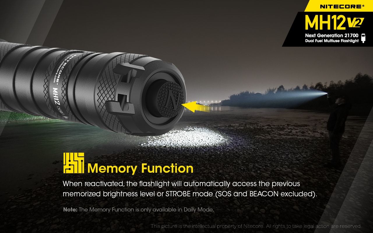 Nitecore MH12 V2 XP-L2 V6 LED-Taschenlampe 1200 Lumen tragbare helle Außenbeleuchtung zuverlässige Beleuchtung