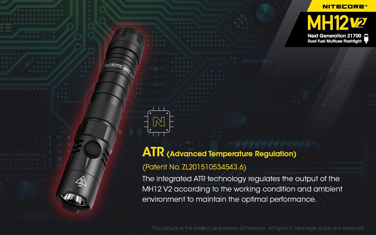 Nitecore MH12 V2 XP-L2 V6 LED-Taschenlampe 1200 Lumen tragbare helle Außenbeleuchtung zuverlässige Beleuchtung