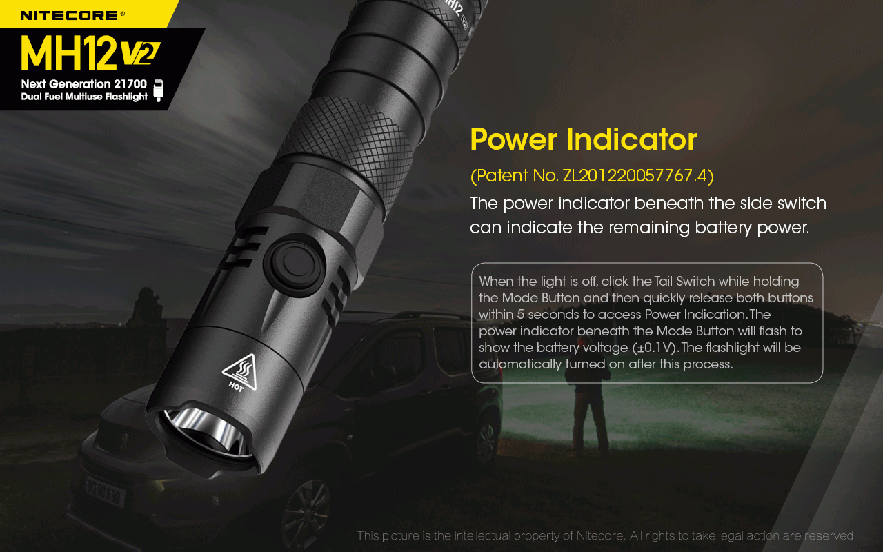 Nitecore MH12 V2 XP-L2 V6 LED-Taschenlampe 1200 Lumen tragbare helle Außenbeleuchtung zuverlässige Beleuchtung