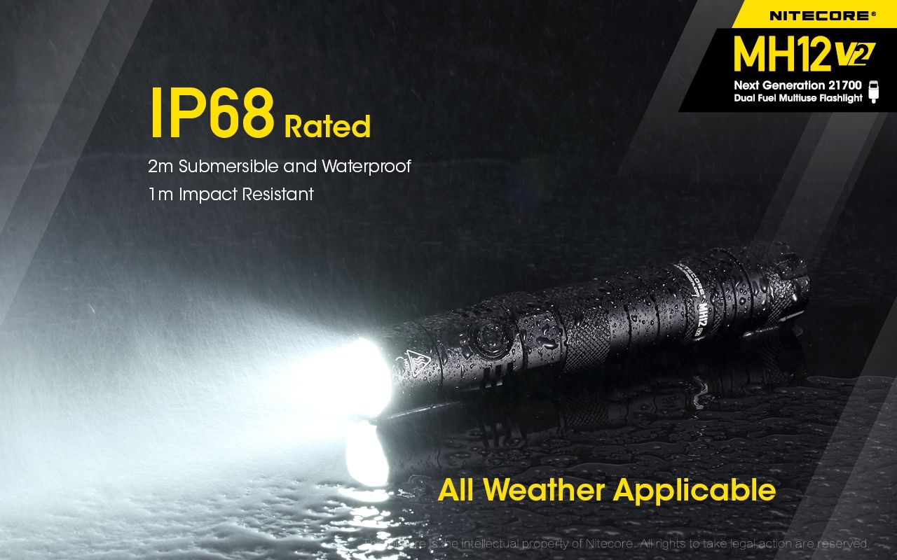 Nitecore MH12 V2 XP-L2 V6 LED-Taschenlampe 1200 Lumen tragbare helle Außenbeleuchtung zuverlässige Beleuchtung
