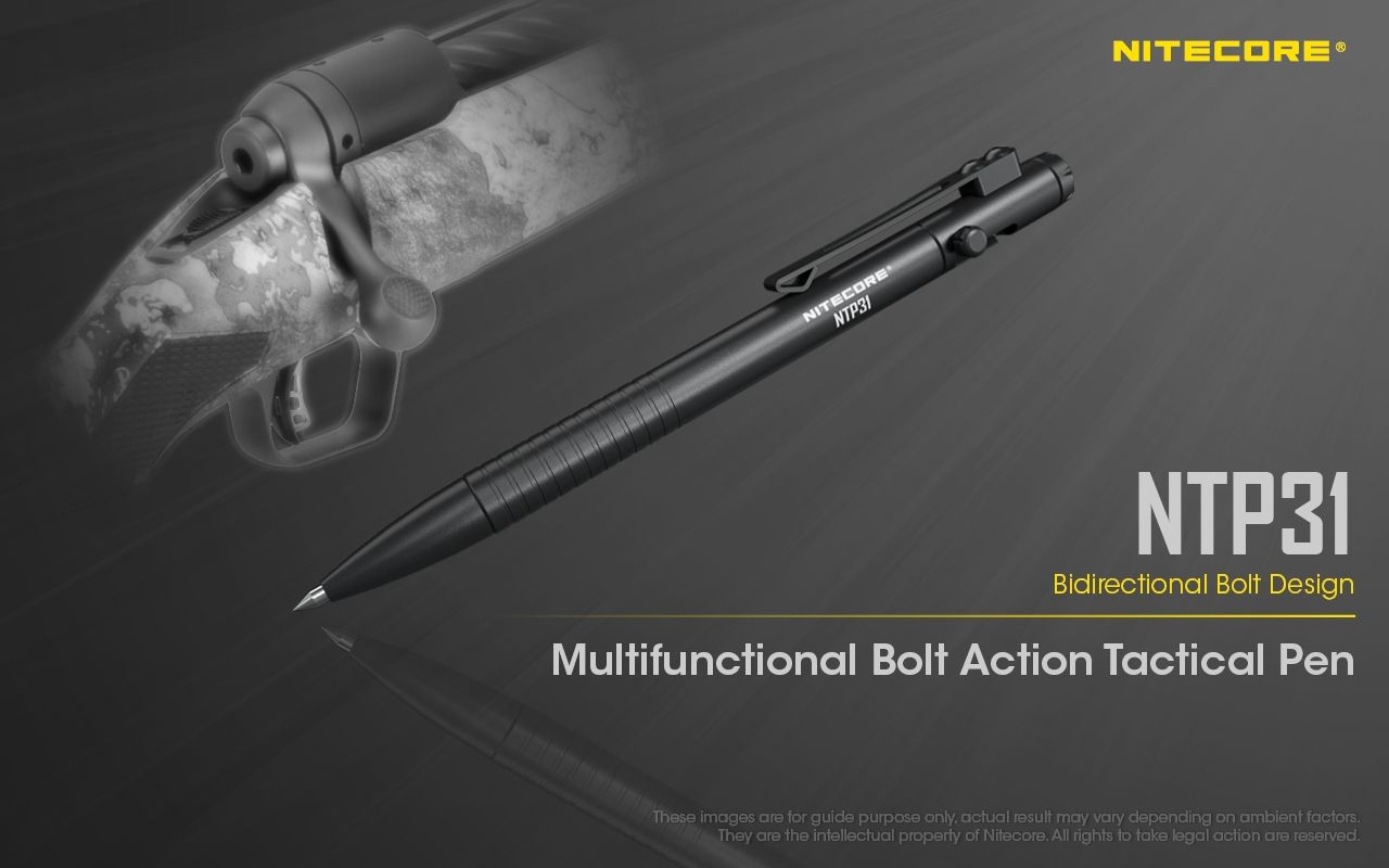 NITECORE NTP31 Ergonomischer taktischer Kugelschreiber mit Bolzenmechanik, langlebige Aluminiumlegierung, multifunktionaler Glasbrecher