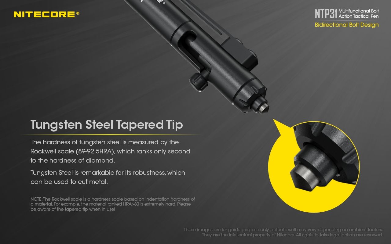 NITECORE NTP31 Ergonomischer taktischer Kugelschreiber mit Bolzenmechanik, langlebige Aluminiumlegierung, multifunktionaler Glasbrecher