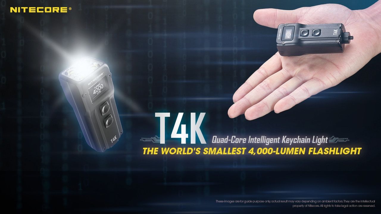 Entdecken Sie Nitecore T4K kompakte Schlüsselanhänger Taschenlampe 4000 Lumen mit USB-C-Aufladung und Outdoor-Beleuchtung