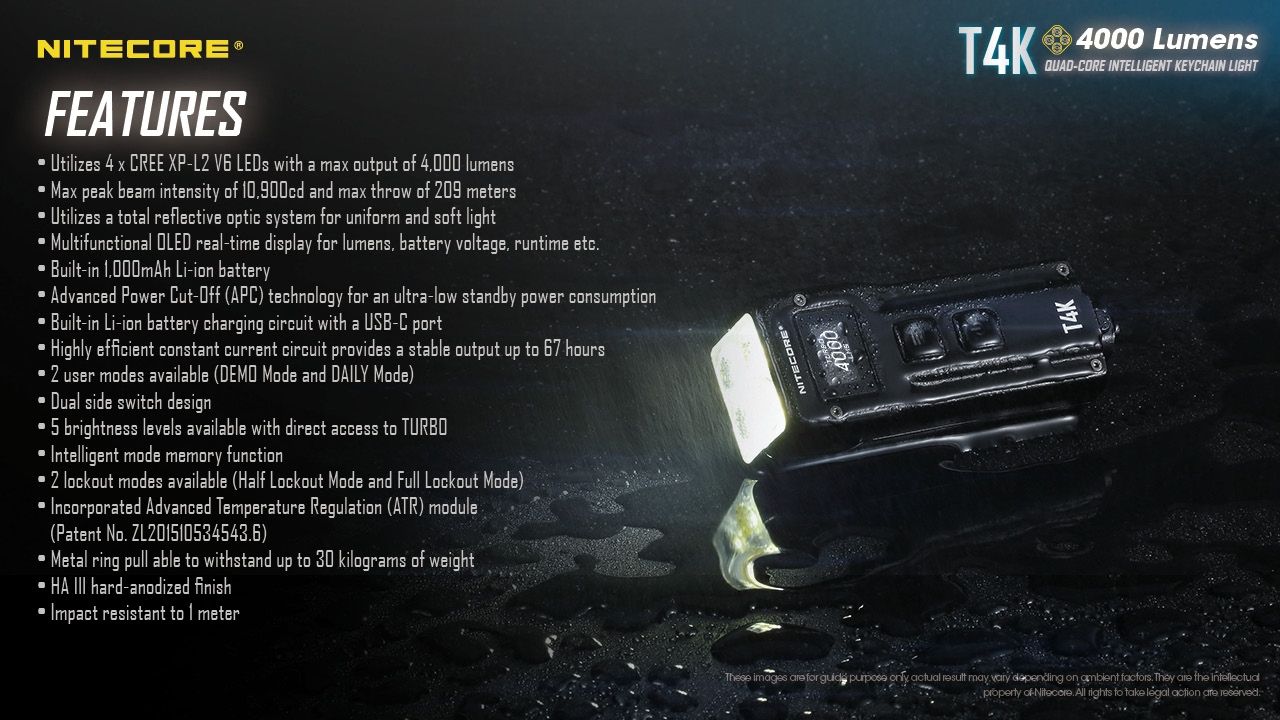 Entdecken Sie Nitecore T4K kompakte Schlüsselanhänger Taschenlampe 4000 Lumen mit USB-C-Aufladung und Outdoor-Beleuchtung
