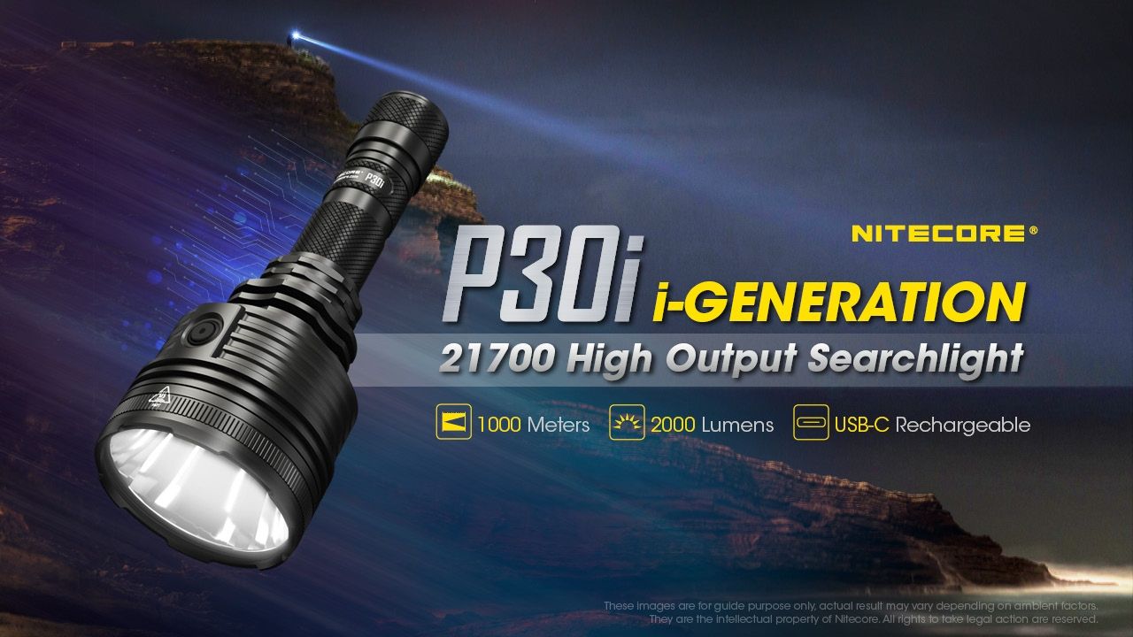 Entdecken Sie die Nitecore P30i taktische Taschenlampe XHP35 HI LED 2000 Lumen mit 1000 Meter Reichweite, robuste Outdoor-Beleuchtung