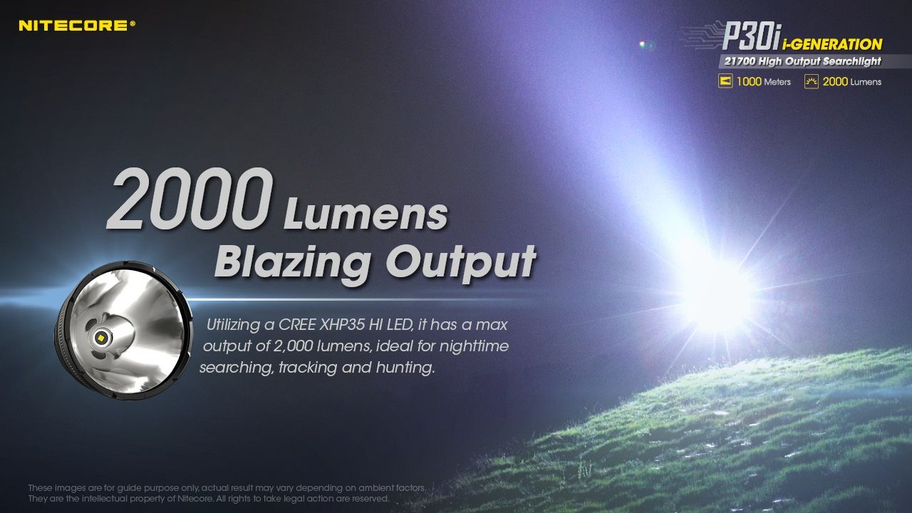 Entdecken Sie die Nitecore P30i taktische Taschenlampe XHP35 HI LED 2000 Lumen mit 1000 Meter Reichweite, robuste Outdoor-Beleuchtung