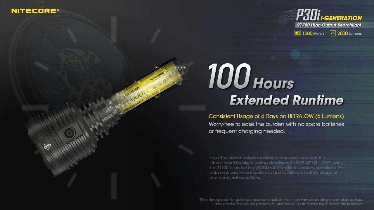 Entdecken Sie die Nitecore P30i taktische Taschenlampe XHP35 HI LED 2000 Lumen mit 1000 Meter Reichweite, robuste Outdoor-Beleuchtung