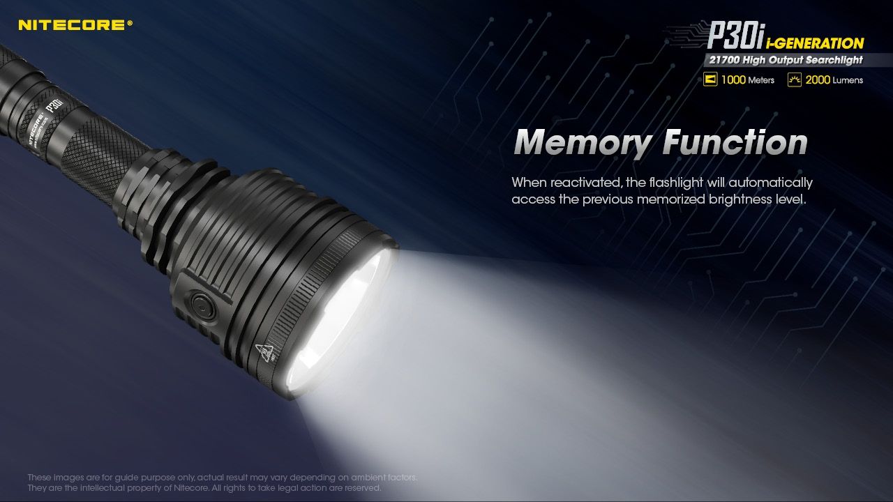 Entdecken Sie die Nitecore P30i taktische Taschenlampe XHP35 HI LED 2000 Lumen mit 1000 Meter Reichweite, robuste Outdoor-Beleuchtung