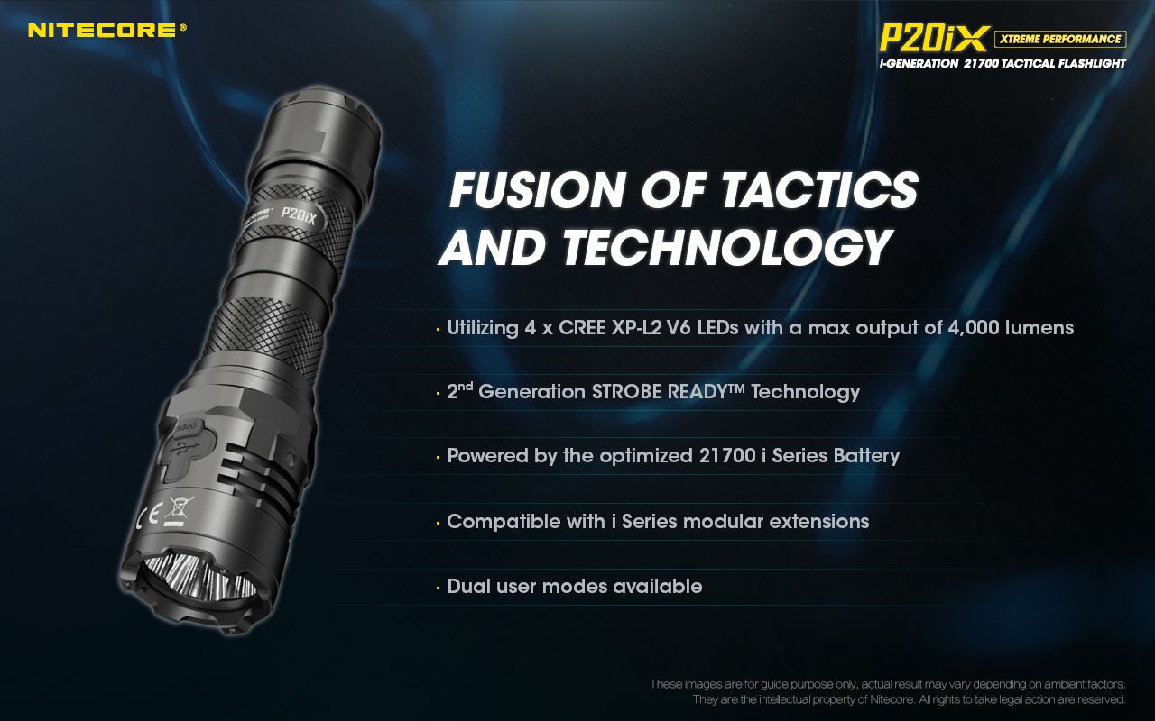 Nitecore P20iX Taktische Taschenlampe 4000 Lumen USB-C Wiederaufladbar Outdoor Hochleistungs-Stroboskop-Modus Taschenlampe