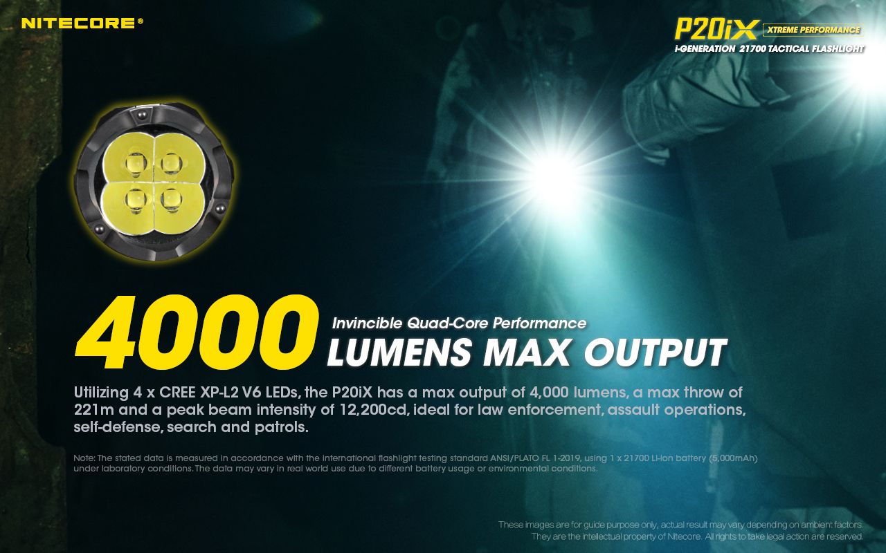 Nitecore P20iX Taktische Taschenlampe 4000 Lumen USB-C Wiederaufladbar Outdoor Hochleistungs-Stroboskop-Modus Taschenlampe