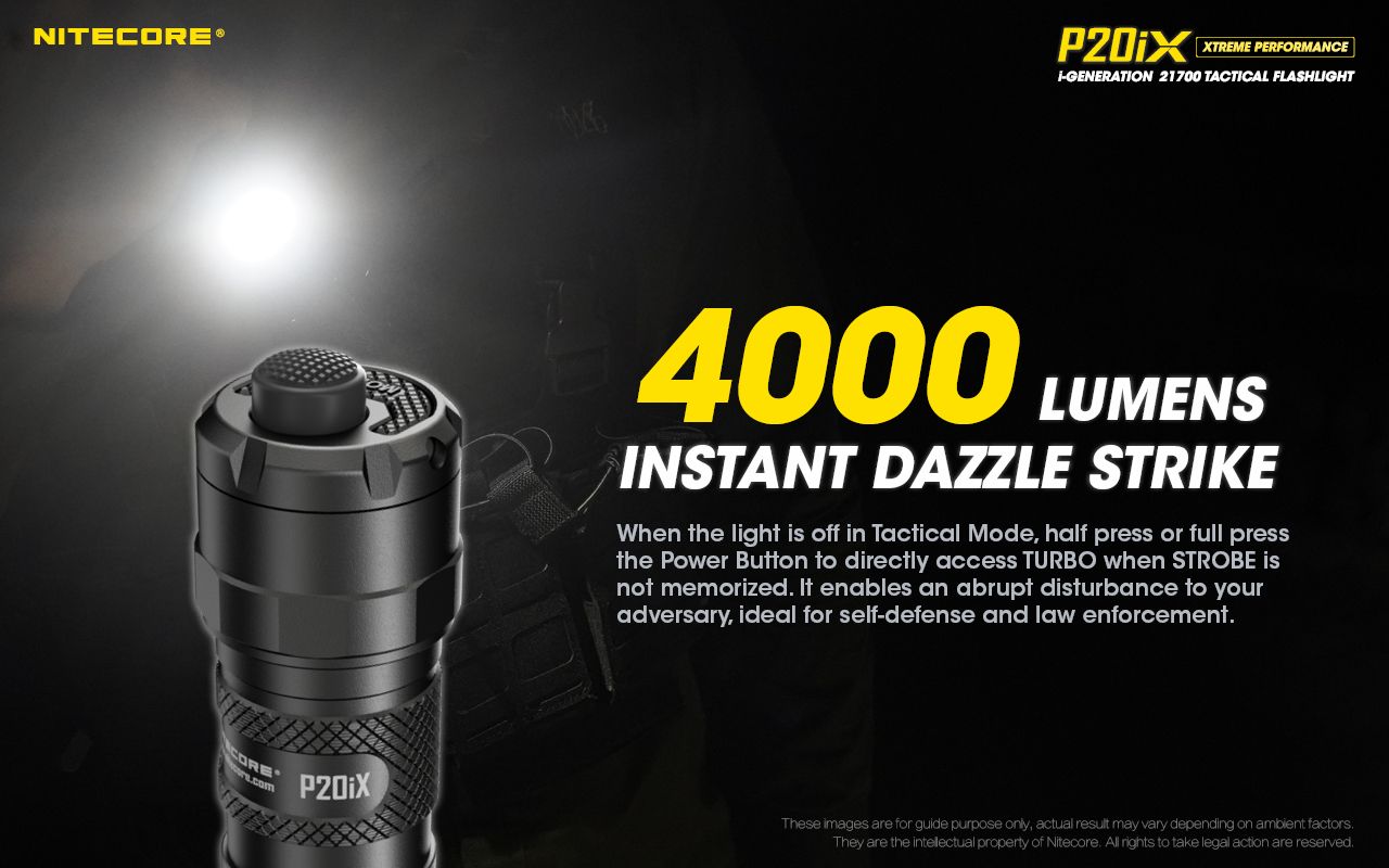Nitecore P20iX Taktische Taschenlampe 4000 Lumen USB-C Wiederaufladbar Outdoor Hochleistungs-Stroboskop-Modus Taschenlampe