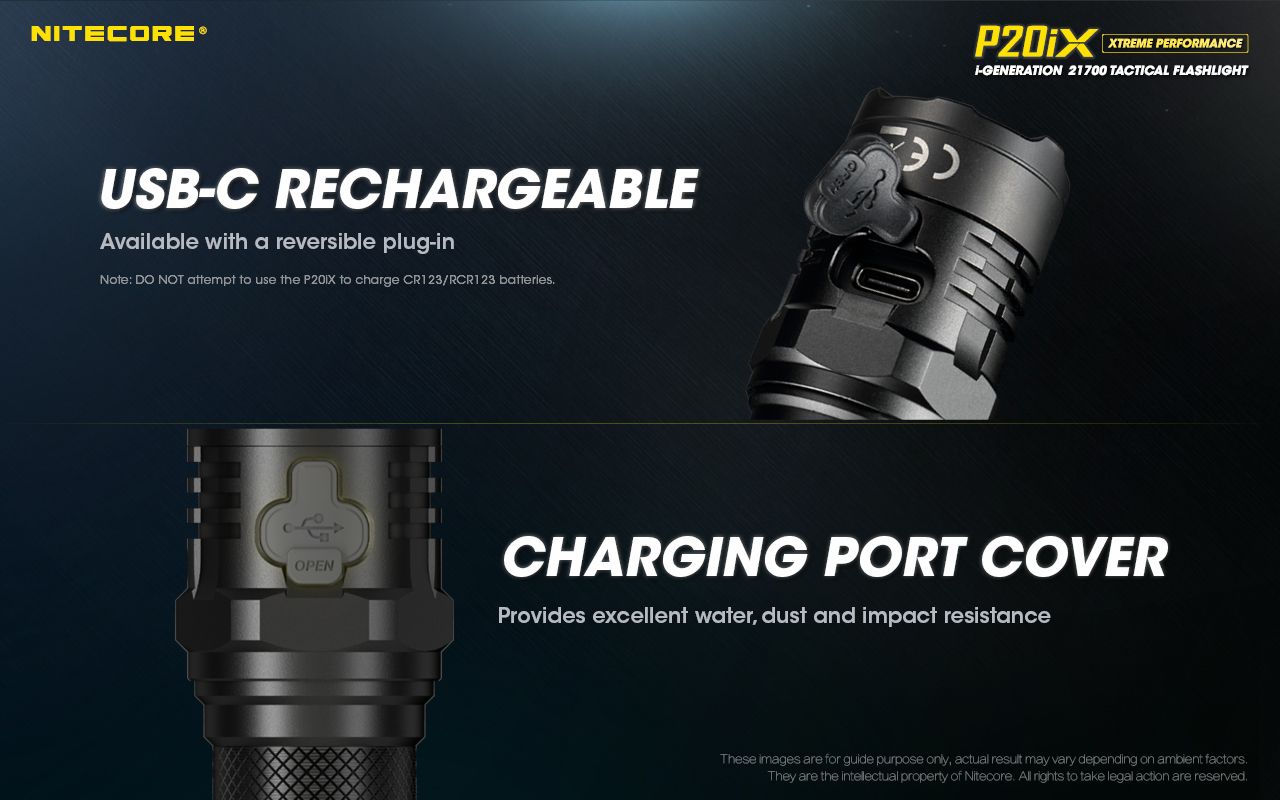 Nitecore P20iX Taktische Taschenlampe 4000 Lumen USB-C Wiederaufladbar Outdoor Hochleistungs-Stroboskop-Modus Taschenlampe