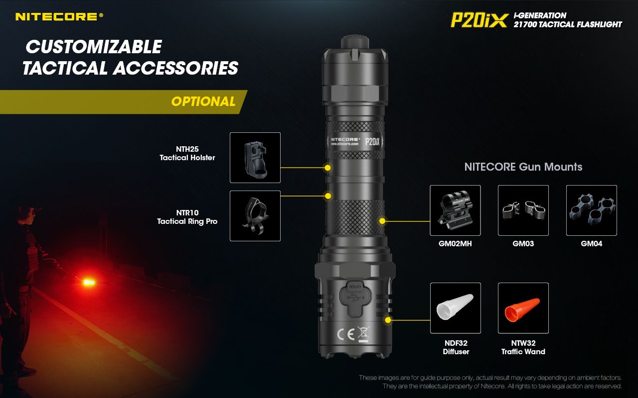 Nitecore P20iX Taktische Taschenlampe 4000 Lumen USB-C Wiederaufladbar Outdoor Hochleistungs-Stroboskop-Modus Taschenlampe