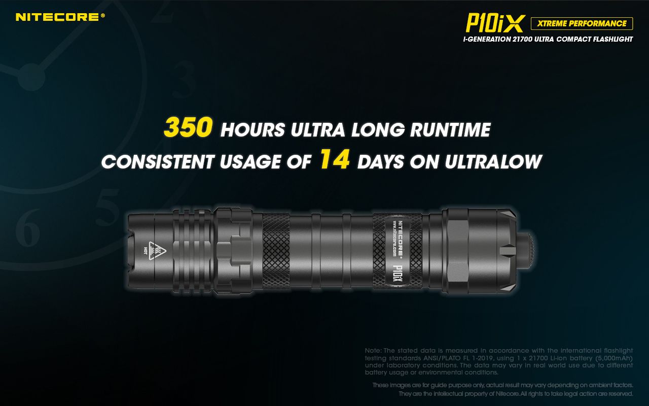 Nitecore P10iX 4000 Lumen Leistungsstarke taktische Taschenlampe 4 x XP-L2 V6 LED 158m Strahlweite Lange Laufzeit Haltbarkeit