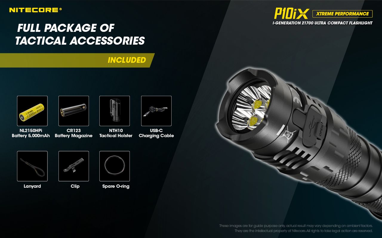 Nitecore P10iX 4000 Lumen Leistungsstarke taktische Taschenlampe 4 x XP-L2 V6 LED 158m Strahlweite Lange Laufzeit Haltbarkeit