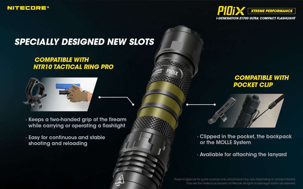 Nitecore P10iX 4000 Lumen Leistungsstarke taktische Taschenlampe 4 x XP-L2 V6 LED 158m Strahlweite Lange Laufzeit Haltbarkeit
