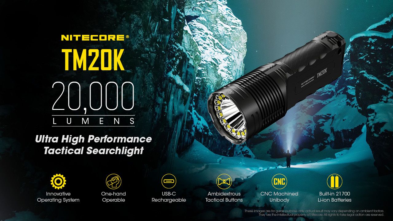Nitecore TM20K LED-Taschenlampe 20000 Lumen USB-C wiederaufladbar langlebige Abenteuerausrüstung für Suche und Rettung