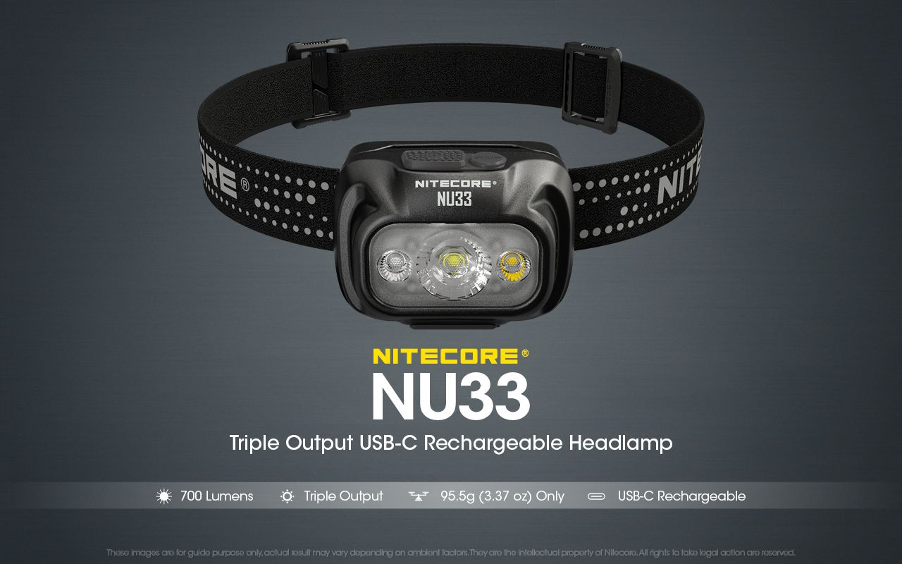 Nitecore NU33 USB-C Stirnlampe 700LM wasserdicht Outdoor Stirnlampe helle Stirnlampe für Abenteuer Camping