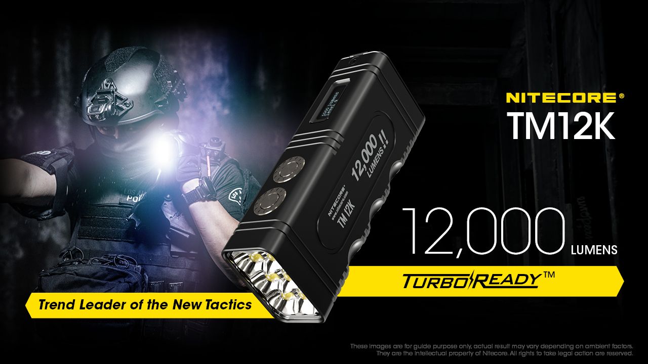 NITECORE TM12K Taktische Taschenlampe 12000 Lumen USB-C wiederaufladbar Hohe Helligkeit LED für Outdoor-Abenteuer