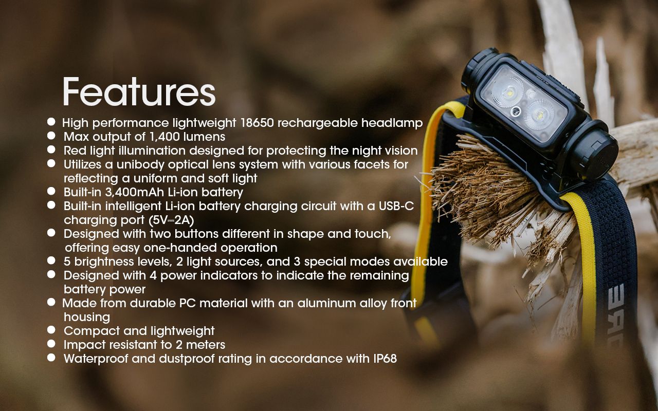 Entdecken Sie die NITECORE NU43 wiederaufladbare Stirnlampe leistungsstarke 1400 Lumen für nächtliche Abenteuer