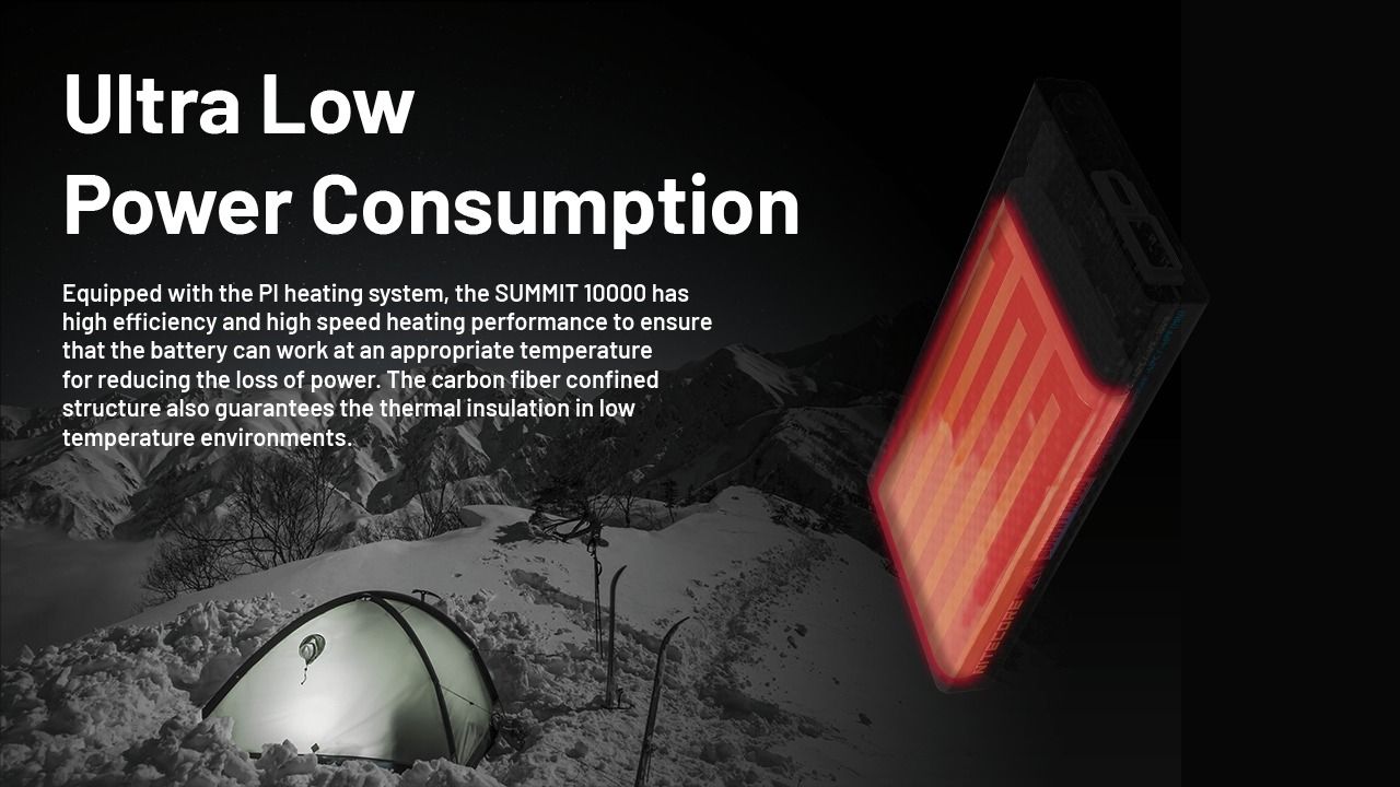 Nitecore Summit 10000 Powerbank Outdoor | Kältebeständig Heizfunktion QC PD USB-C | Robust Leicht Kompakt IPX5