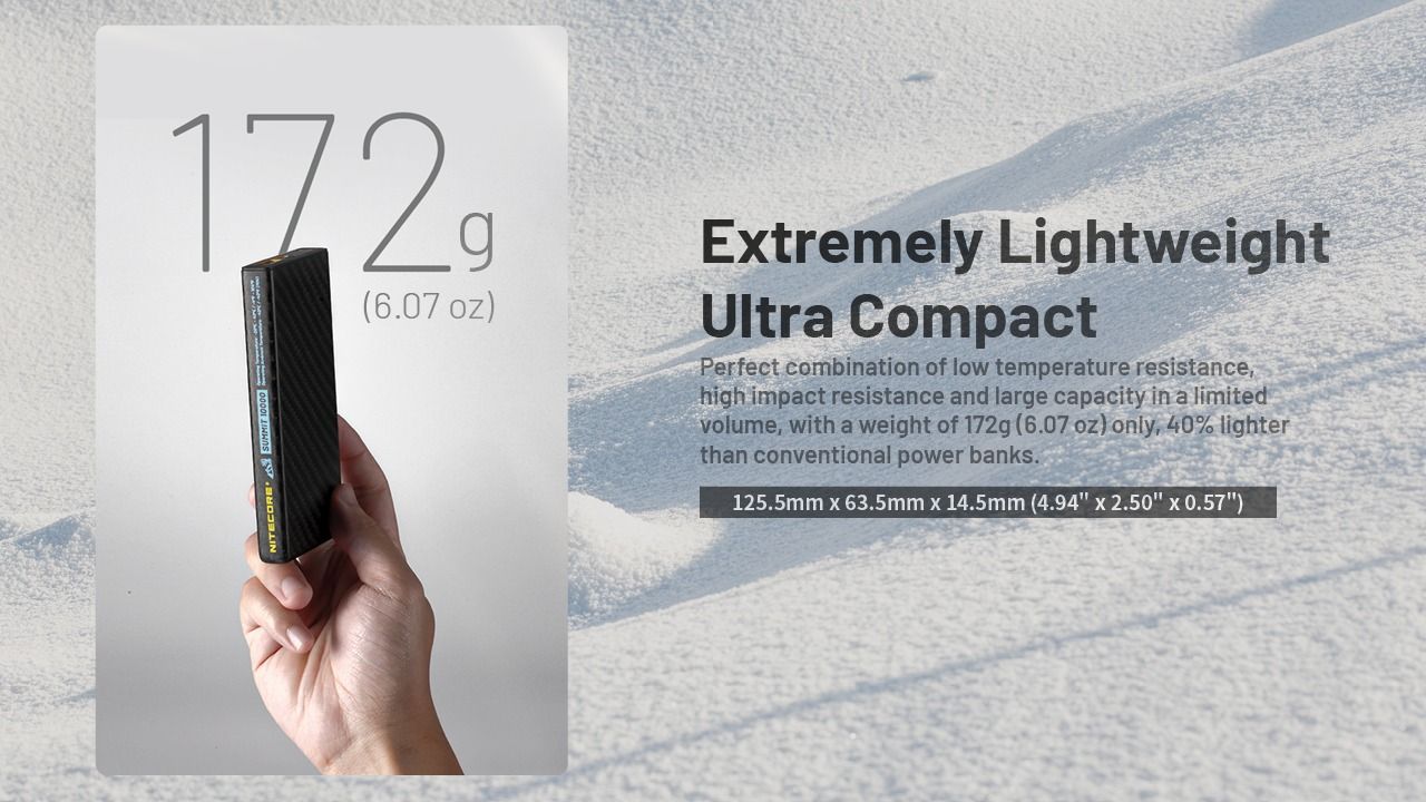 Nitecore Summit 10000 Powerbank Outdoor | Kältebeständig Heizfunktion QC PD USB-C | Robust Leicht Kompakt IPX5