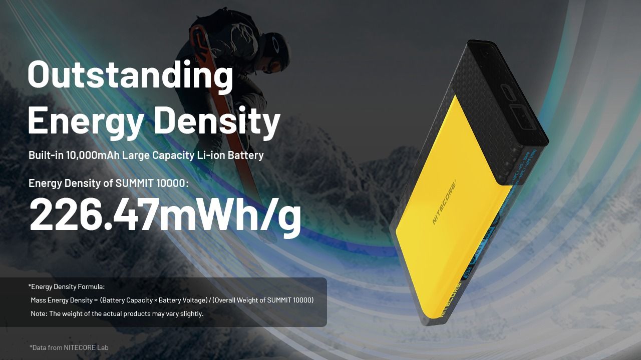 Nitecore Summit 10000 Powerbank Outdoor | Kältebeständig Heizfunktion QC PD USB-C | Robust Leicht Kompakt IPX5
