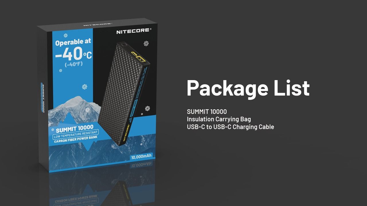 Nitecore Summit 10000 Powerbank Outdoor | Kältebeständig Heizfunktion QC PD USB-C | Robust Leicht Kompakt IPX5