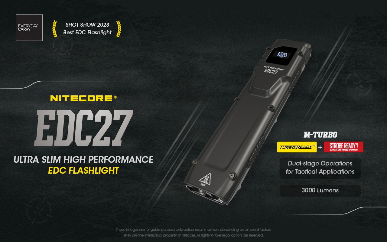 NITECORE EDC27 Leichtgewicht 3000 Lumen wiederaufladbare Taschenlampe für Outdoor-Abenteuer und Notfallvorsorge