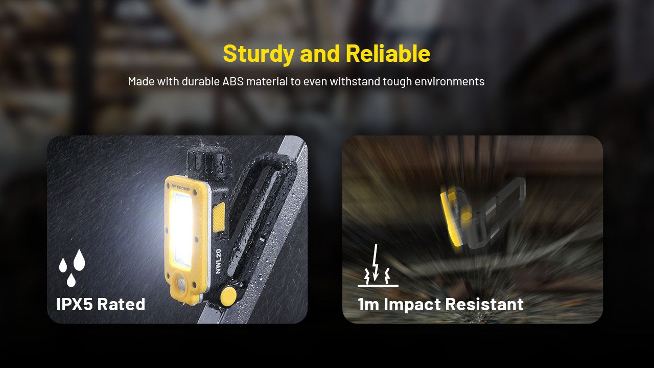 NITECORE NWL20 Tragbarer Flutlicht-Strahler 600 Lumen, vielseitige Beleuchtung mit dreifachem Ausgang für den Außen- und Notfalleinsatz