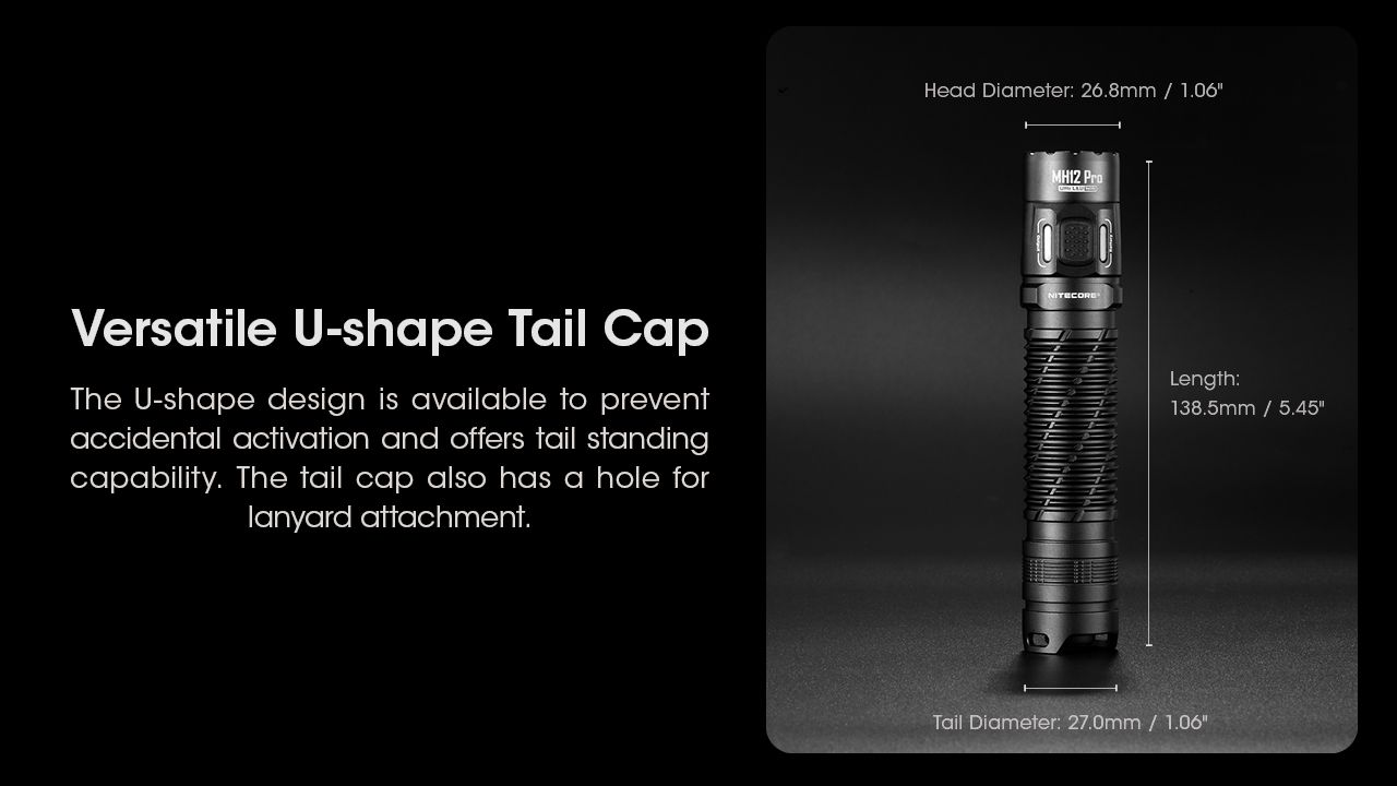 Nitecore MH12 Pro 3300 Lumen USB-C Taschenlampe hohe Helligkeit Outdoor-Abenteuer robuste Bauweise