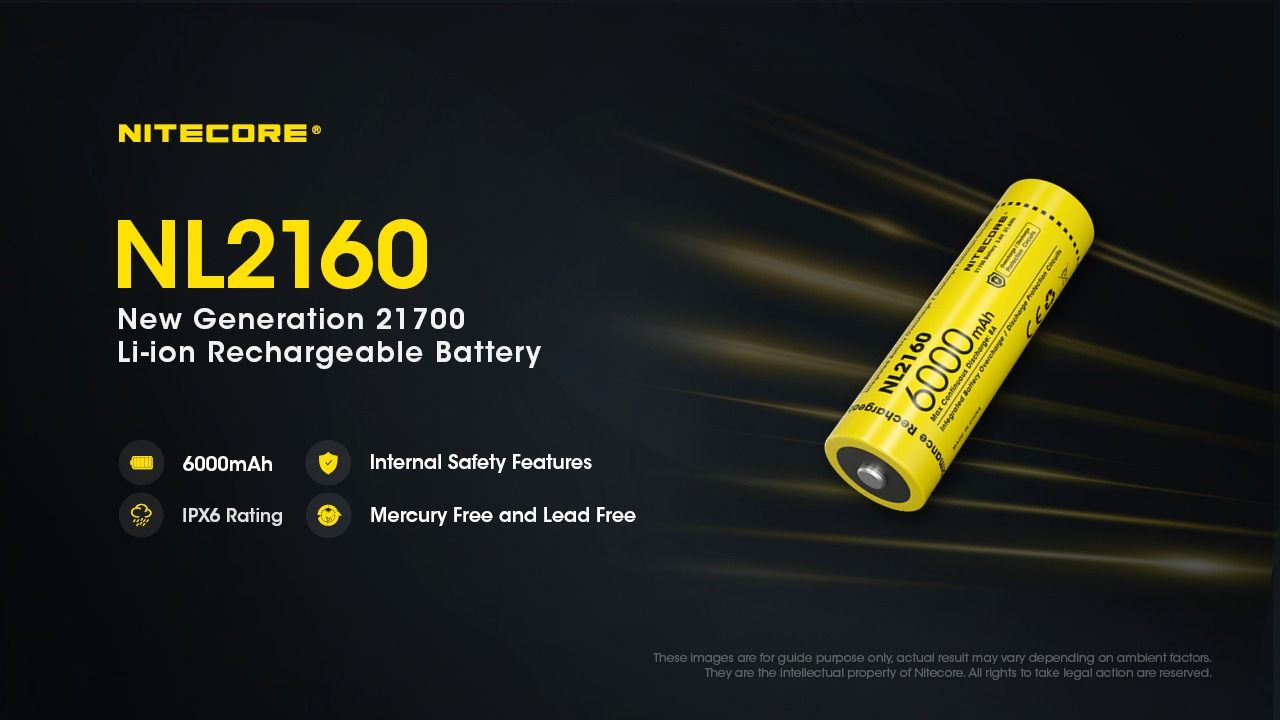 NITECORE NL2160 21700 6000mAh Li-Ion Batterie langlebig 