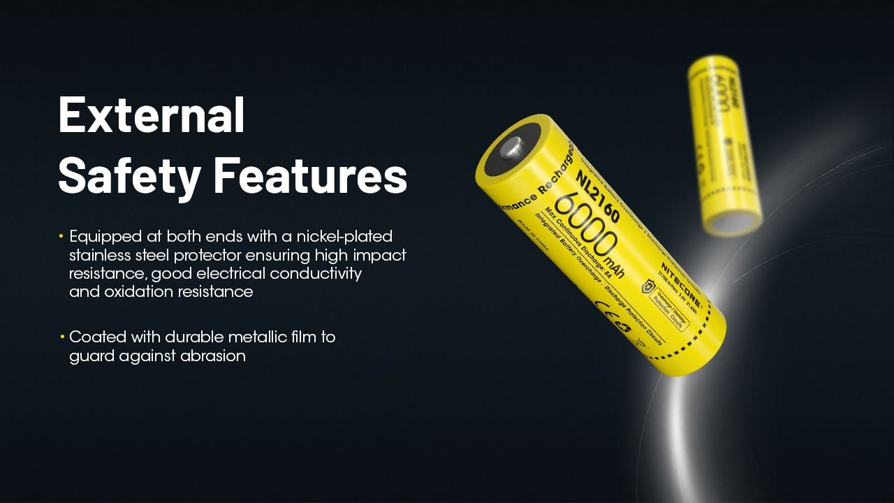 NITECORE NL2160 21700 6000mAh Li-Ion Batterie langlebig 