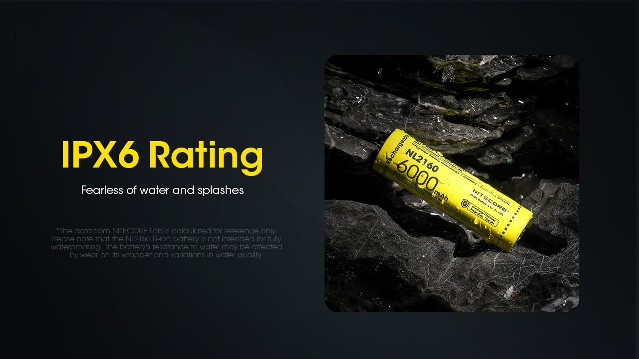 NITECORE NL2160 21700 6000mAh Li-Ion Batterie langlebig 