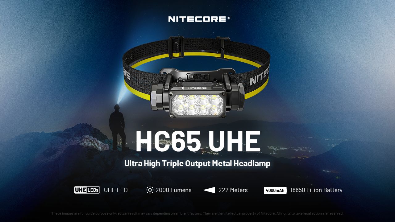 Entdecken Sie die NITECORE HC65 UHE Stirnlampe 2000 Lumen USB-C wiederaufladbar leichtes Design für Outdoor-Abenteuer