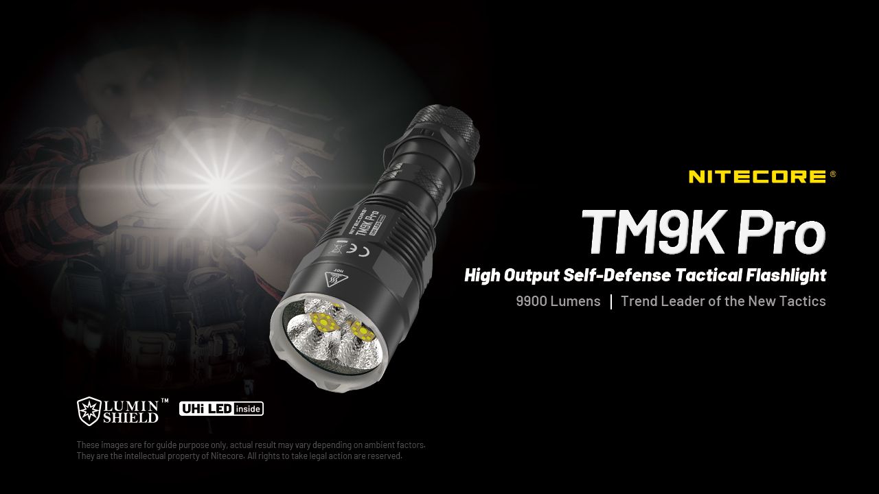 Nitecore TM9K PRO 9900 Lumen Taschenlampe mit USB-C Aufladung robuste Outdoor und Notfalltaschenlampe 510m Reichweite