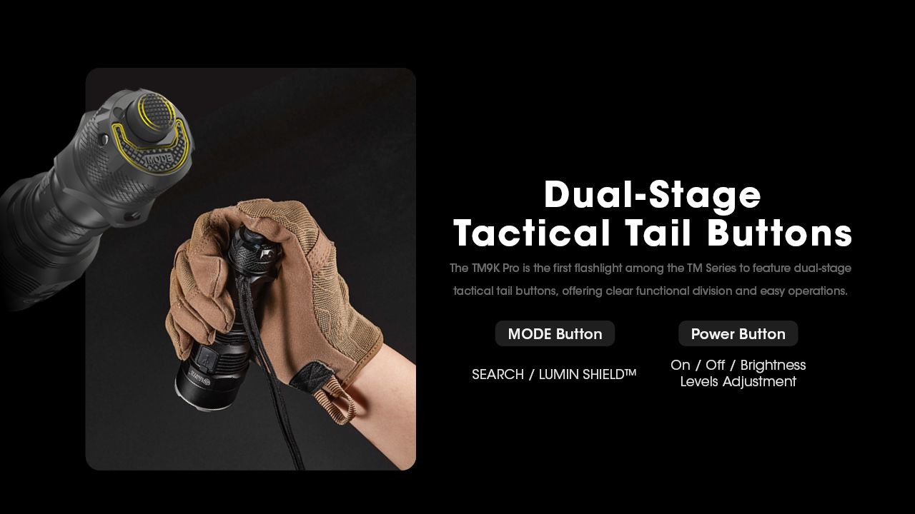 Nitecore TM9K PRO 9900 Lumen Taschenlampe mit USB-C Aufladung robuste Outdoor und Notfalltaschenlampe 510m Reichweite