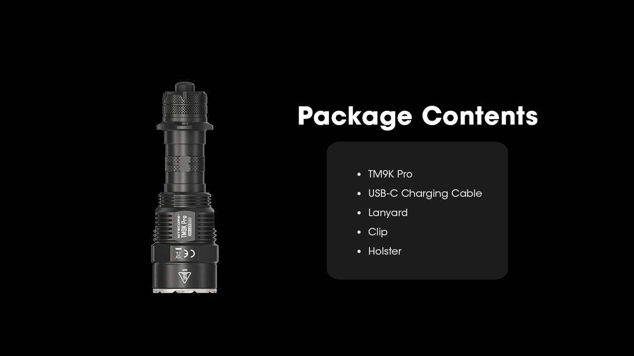 Nitecore TM9K PRO 9900 Lumen Taschenlampe mit USB-C Aufladung robuste Outdoor und Notfalltaschenlampe 510m Reichweite