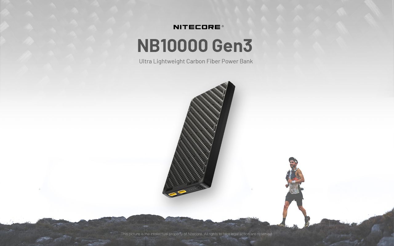 Nitecore NB10000 Gen III Ultra-Slim Powerbank 10000mAh, Schnellladefunktion, tragbares Ladegerät mit zwei USB-C-Anschlüssen