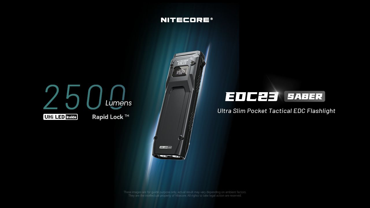 NITECORE EDC23 UHi LED Taschenlampe 2500 Lumen USB-C wiederaufladbar kompakt robust Outdoor Everyday Carry